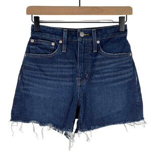 Madewell Curvy High Rise Denim Shorts 24  Raw Hem Canterdale Wash Blue